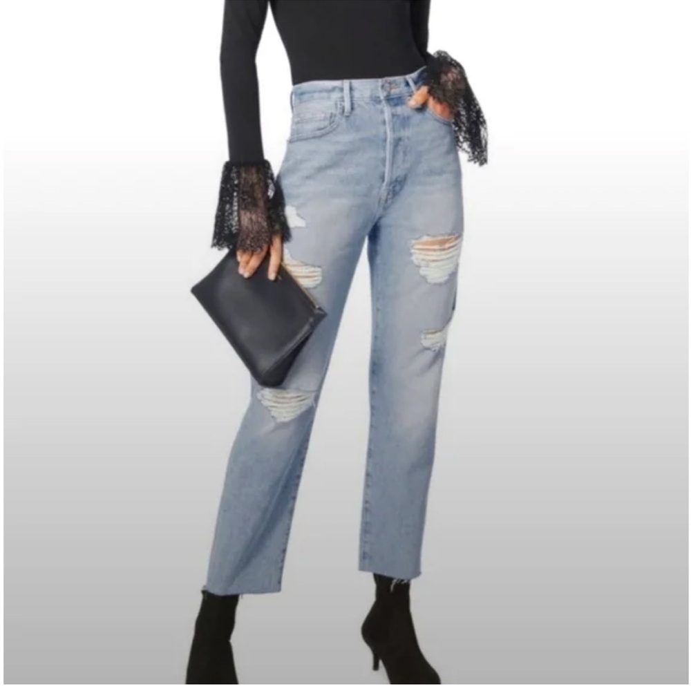 FRAME Denim Le Original Straight Light Blue Distressed Jeans Harra size‎ 28